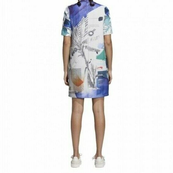 NWT ADIDAS‎ Originals FARM RIO Brazil Palm Graffiti Printed Roo de Janeiro Dress - Picture 3 of 6